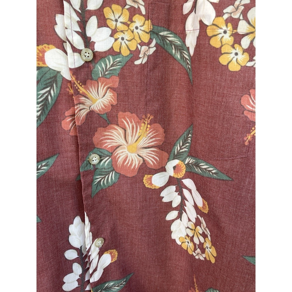 Vtg 90s Hawaiian Shirt Mens XL Red Floral Tropical Aloha Beach Camp Japan Made - Picture 4 of 6